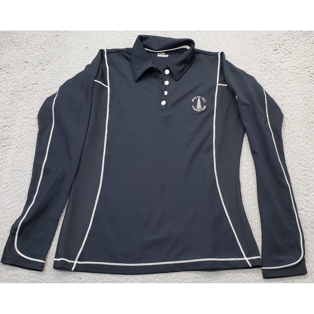Under Armour Polo Shirt Womens S Black Beacon Hill Country Club Golf Performance